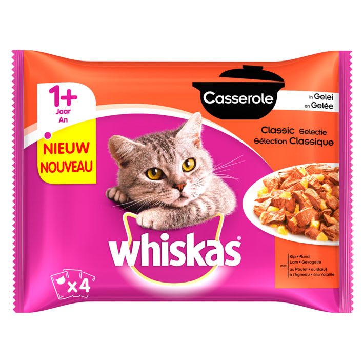 Whiskas Kattenvoer nat selectie in gelei 1+ jaar