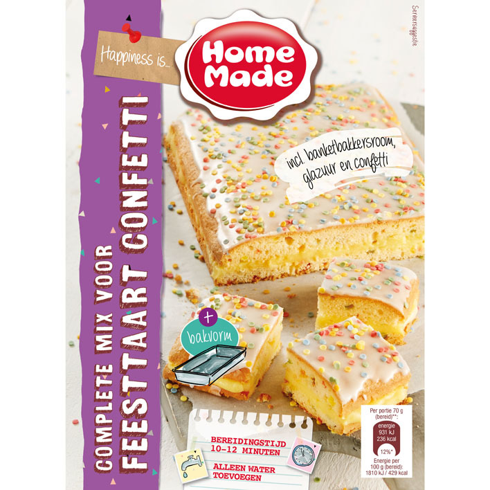 Homemade Complete mix voor feesttaart confetti