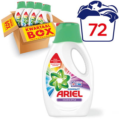 Ariel kleur&stijl vloeibaar kwartaalbox 72 wasbeurten