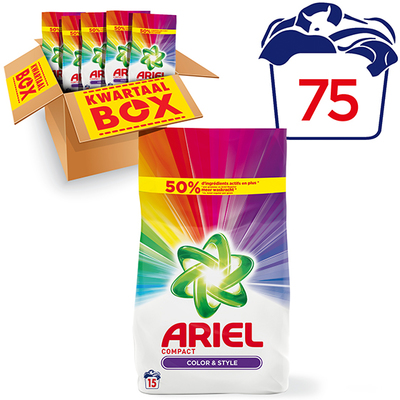 Ariel kleur&stijl waspoeder kwartaalbox 75 wasbeurten