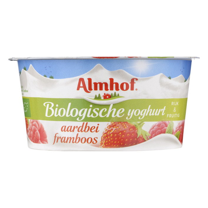 Almhof Biologische yoghurt aardbei-framboos