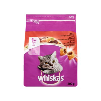 Whiskas Kattenvoer Droog Rund 1+ Jaar