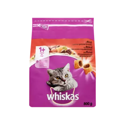 Whiskas Kattenvoer Droog Rund 1+ Jaar