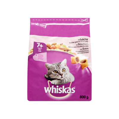 Whiskas Kattenvoer Droog Zalm 7+