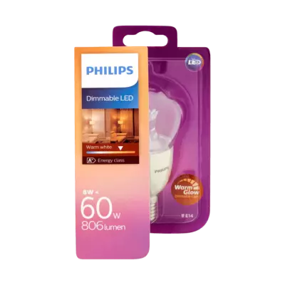 Philips Dimmable LED Lamp Warm White 8W E