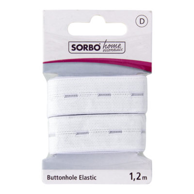 Sorbo Elastiek met knoopsgaten Wit