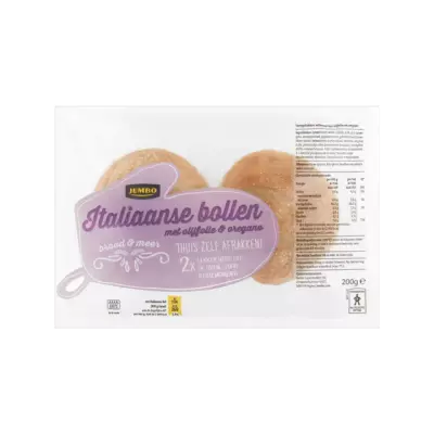 Huismerk Italiaanse Bollen met Olijfolie & Oregano 2 Stuks