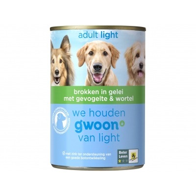 Huismerk Brokken in gelei met gevolgelte & wortel hond