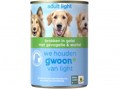 Huismerk Brokken in gelei met gevolgelte & wortel hond