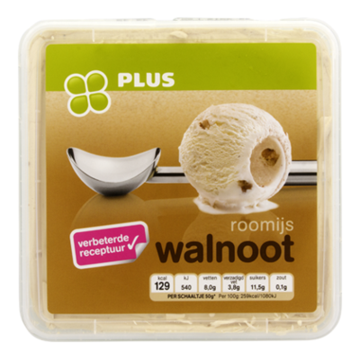 Huismerk Roomijs walnoot