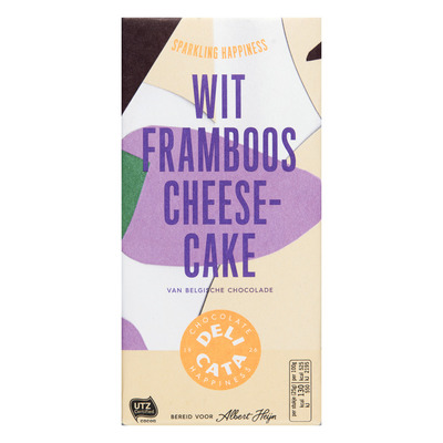 Huismerk Reep wit - framboos - cheesecake
