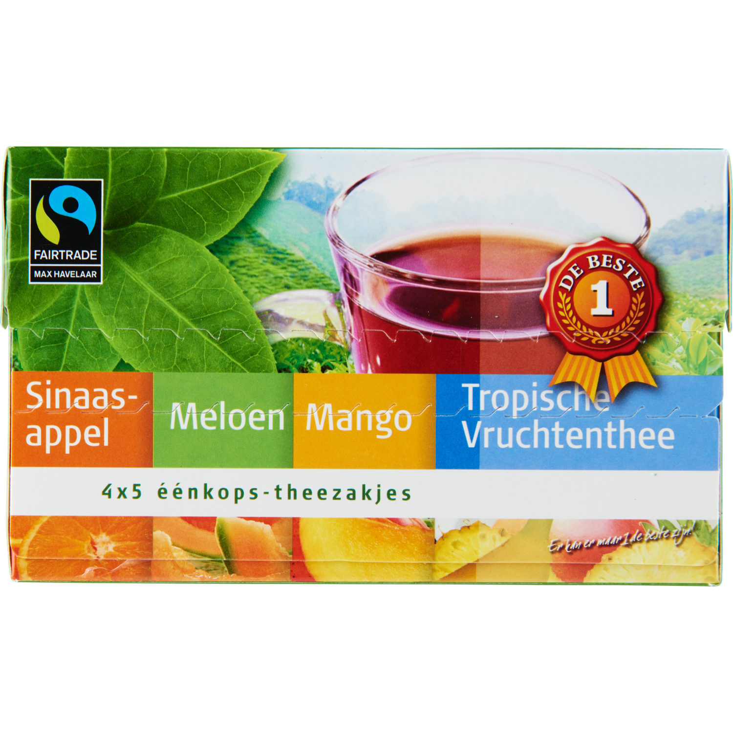 Huismerk Thee oranje fruit 4 smaken 20 zakjes
