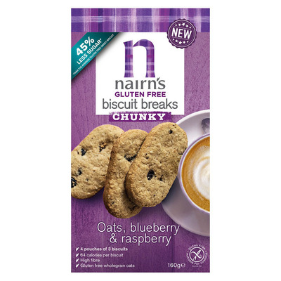 Nairn's Gluten free chunky oats blueber & raspbe
