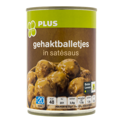 Huismerk Gehaktballetjes in satésaus