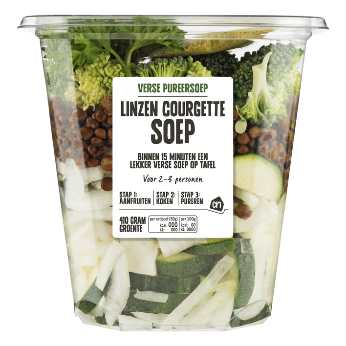 Huismerk Verse pureersoep linzen-courgette