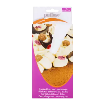 Patisse Accessories Spuitzakken met 3 Spuitmondjes