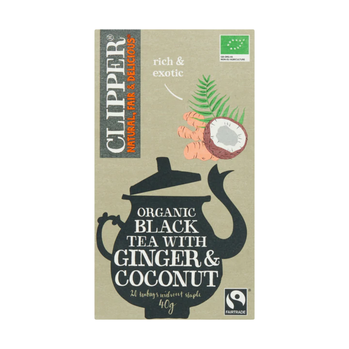 Clipper Organic Black Tea with Ginger & Coconut 20 Zakjes