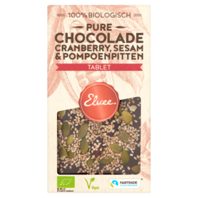 Elvee Chocolade Elvee Puur tablet cranberry