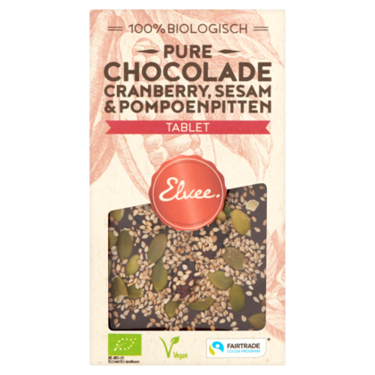Elvee Chocolade Elvee Puur tablet cranberry