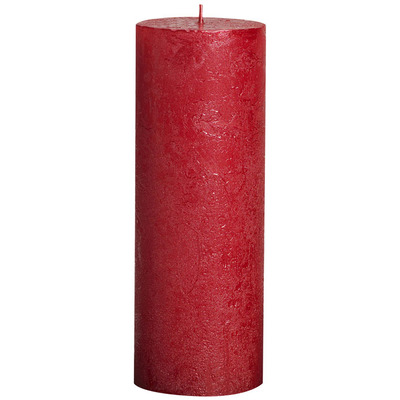 Bolsius Stompkaars rustiek metallic rood 19 cm