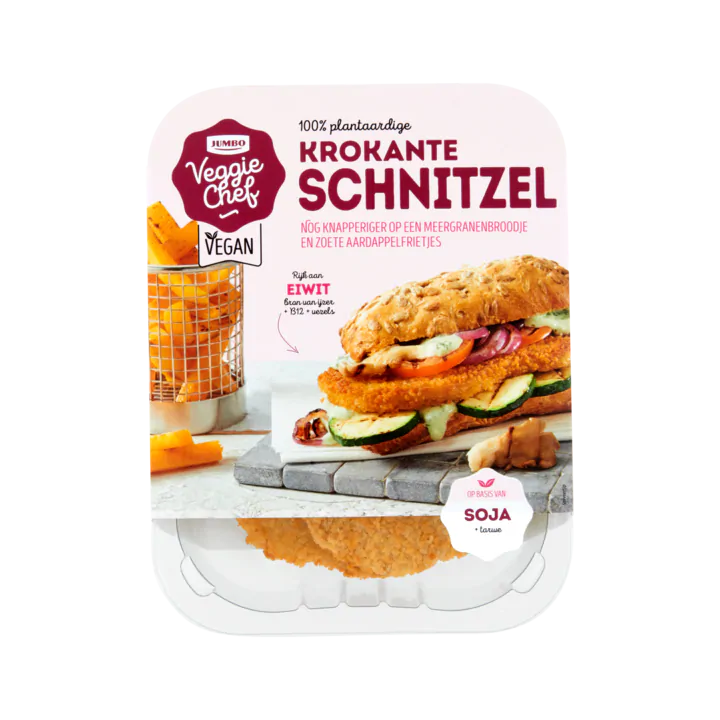 Huismerk Veggie Chef 100% Plantaardige Krokante Schnitzel