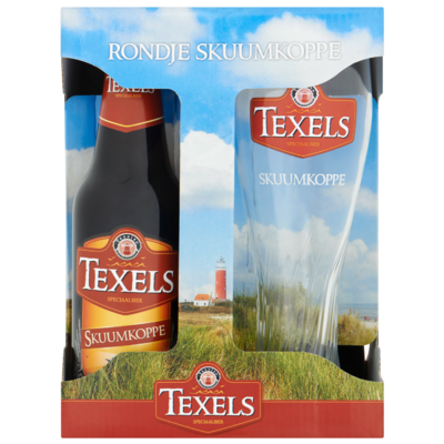 Texels Rondje Skuumkoppe Speciaalbier Fles + Glas