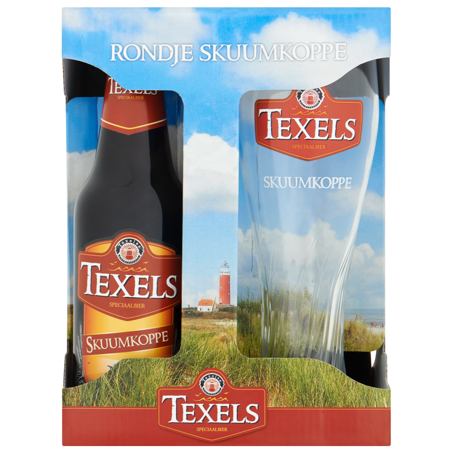 Texels Rondje Skuumkoppe Speciaalbier Fles + Glas
