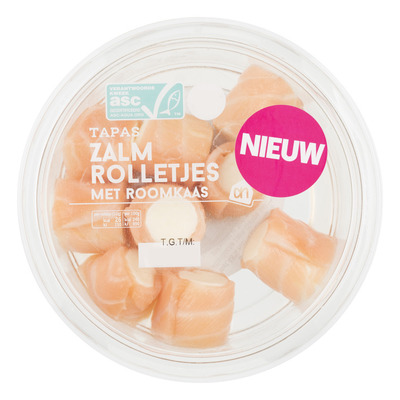 Huismerk Zalmrolletjes met roomkaas