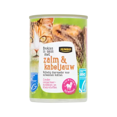 Huismerk Brokjes in Saus met Zalm & Kabeljauw