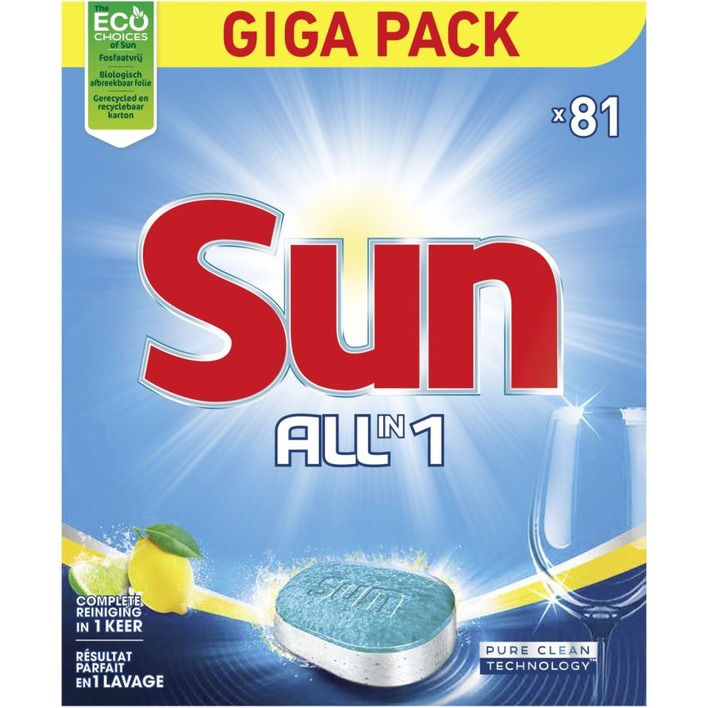 Sun All-in-1 vaatwastabletten citroen