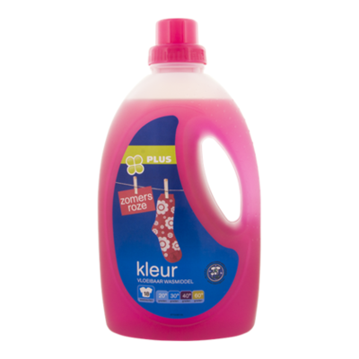 Huismerk Wasmiddel vloeibaar kleur zomers roze