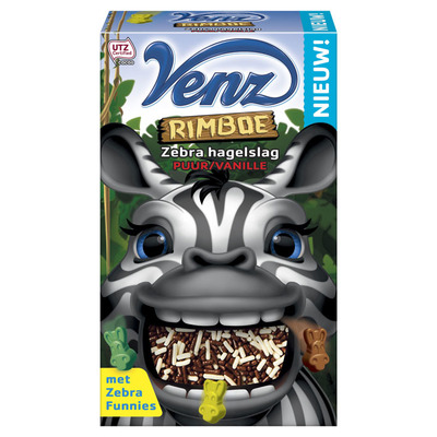 Venz Rimboe zebra hagelslag puur-vanille