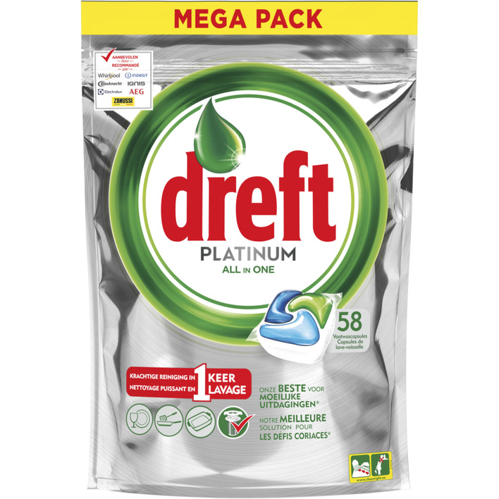 Dreft Platinum vaatwastabletten regular