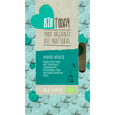 Bio Today Thee organic biologisch vivid voice 20 zakjes