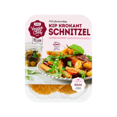 Huismerk Veggie Chef 100% Plantaardige Kip Krokant Schnitzel