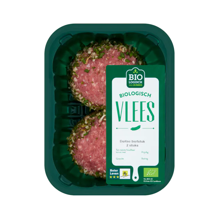 Huismerk Biologisch Vlees Duitse Biefstuk 2 Stuks