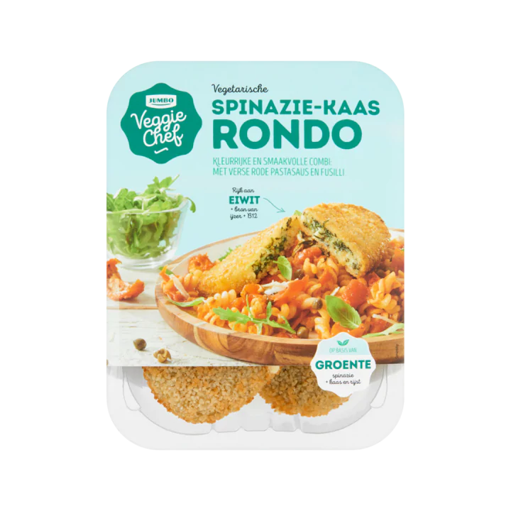 Huismerk Veggie Chef Vegetarische Spinazie-Kaas Rondo