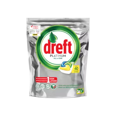 Dreft Platinum Vaatwastabletten Citroen 40 Capsules