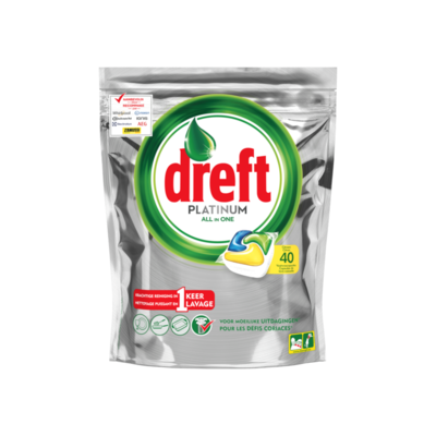 Dreft Platinum Vaatwastabletten Citroen 40 Capsules