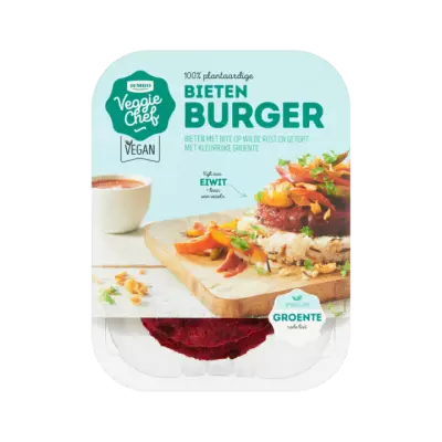 Huismerk Veggie Chef 100% Plantaardige Bietenburger