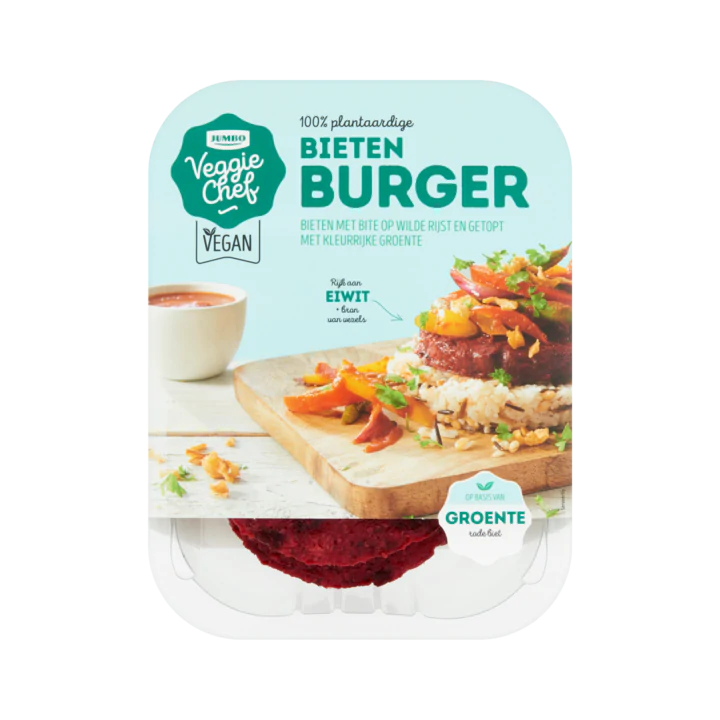 Huismerk Veggie Chef 100% Plantaardige Bietenburger