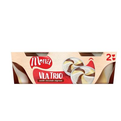 Mona Vla trio vanille chocolade en slagroom