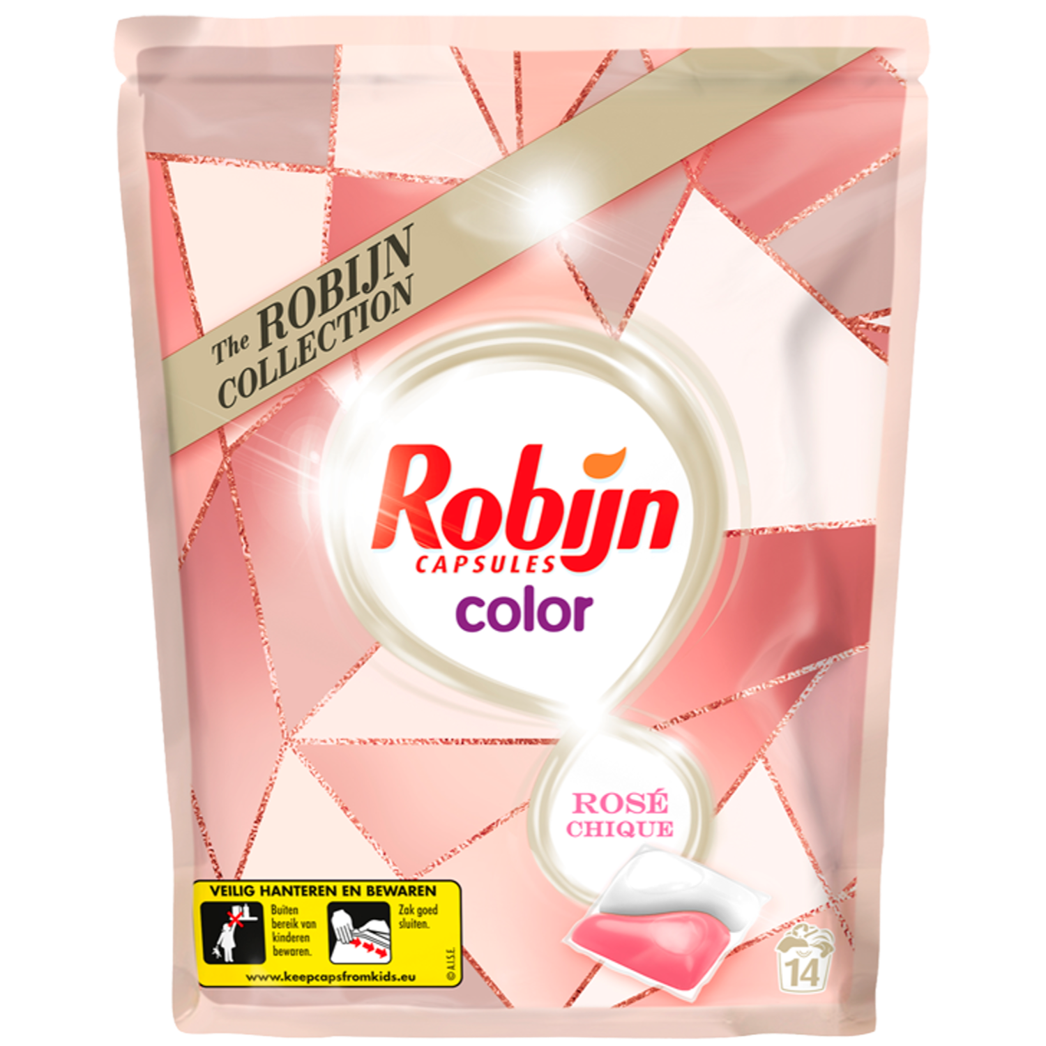 Robijn Vloeibaar wasmiddel 2-in-1 caps color rose chique