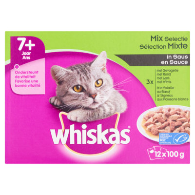 Whiskas Mix Selectie in Saus 7+ Jaar 12 x 100 g