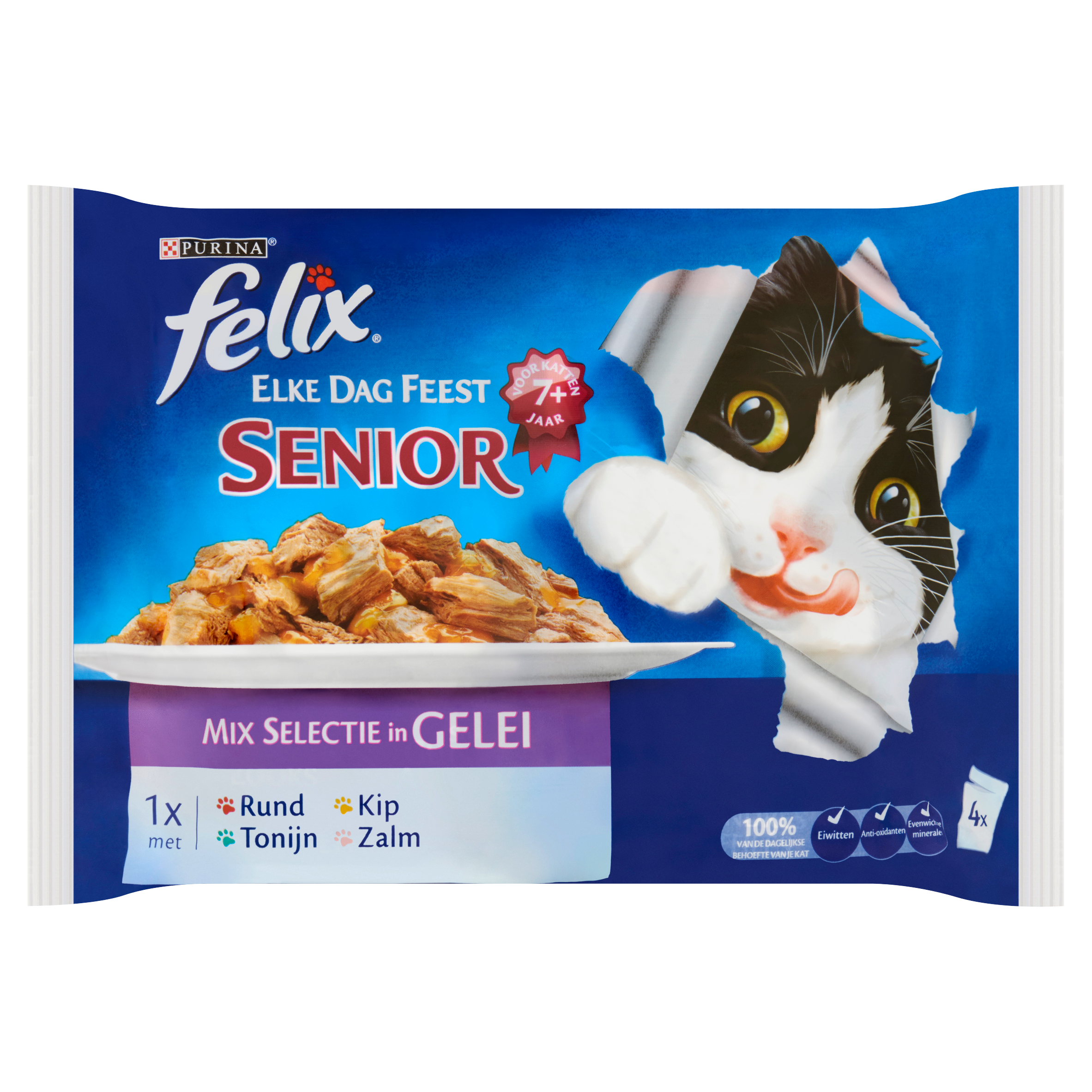 Felix Elke Dag Feest Mix Selectie in Gelei Senior 4 x 100 g