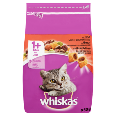 Whiskas Kattenvoer Droog Rund 1+ Jaar 950 g