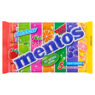 Mentos Chewy Dragees Rainbow Rollen 5 x 37,5 g