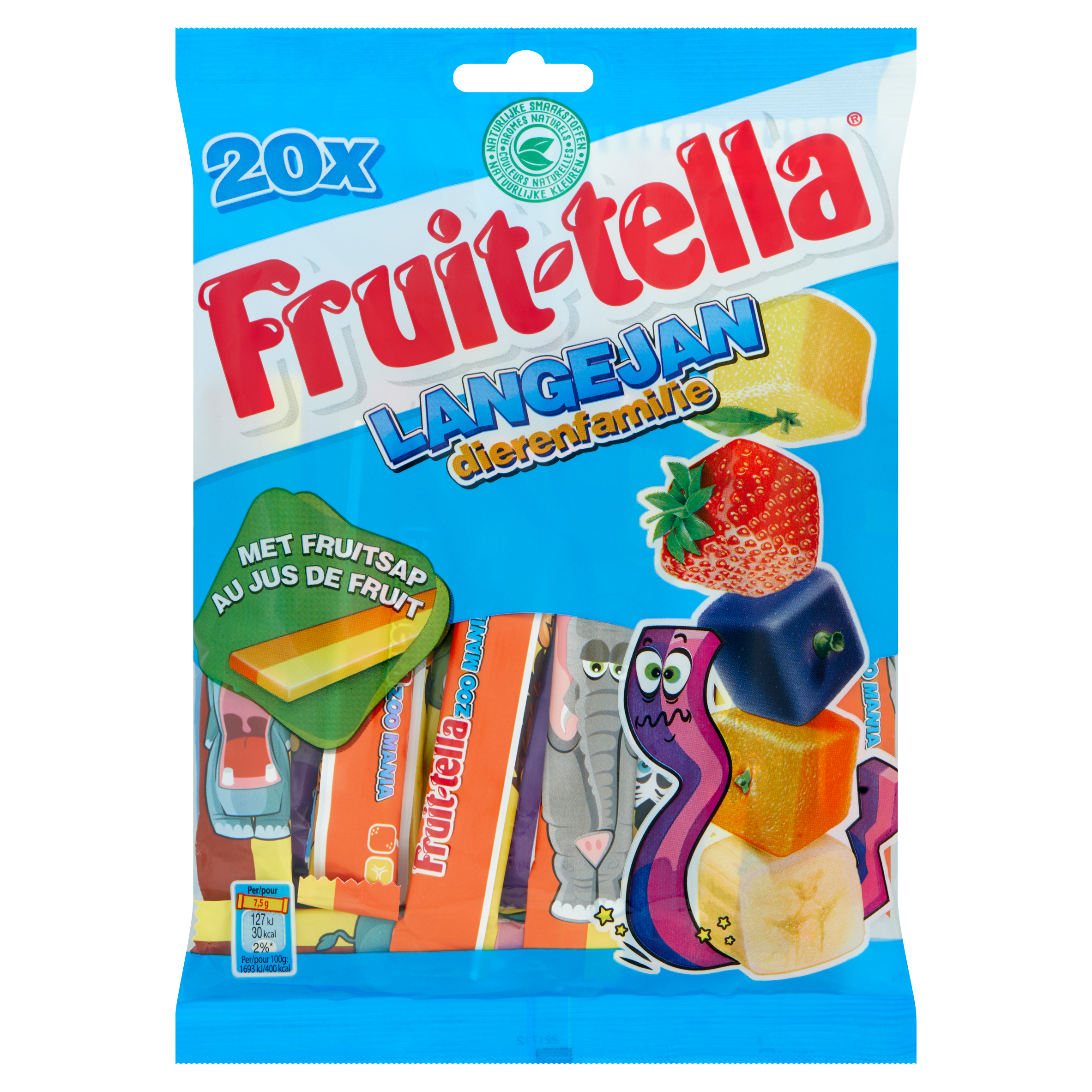 Fruittella Lange Jan Dierenfamilie 20 Stuks 153 g
