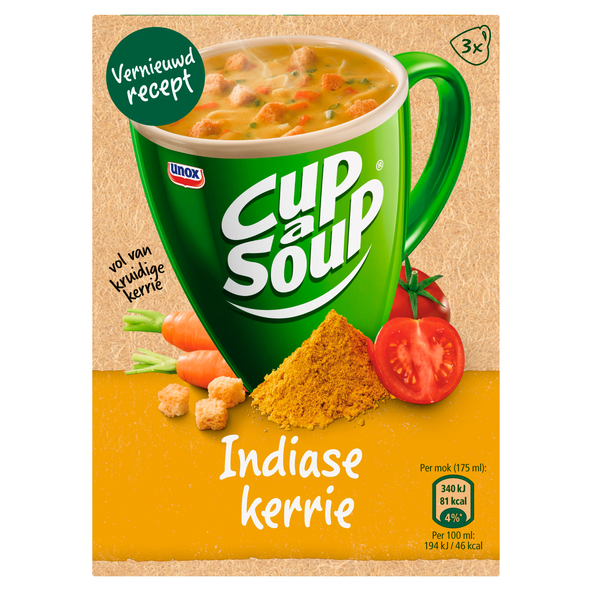 Cup-a-Soup Indiase Kerrie 3 x 17 g
