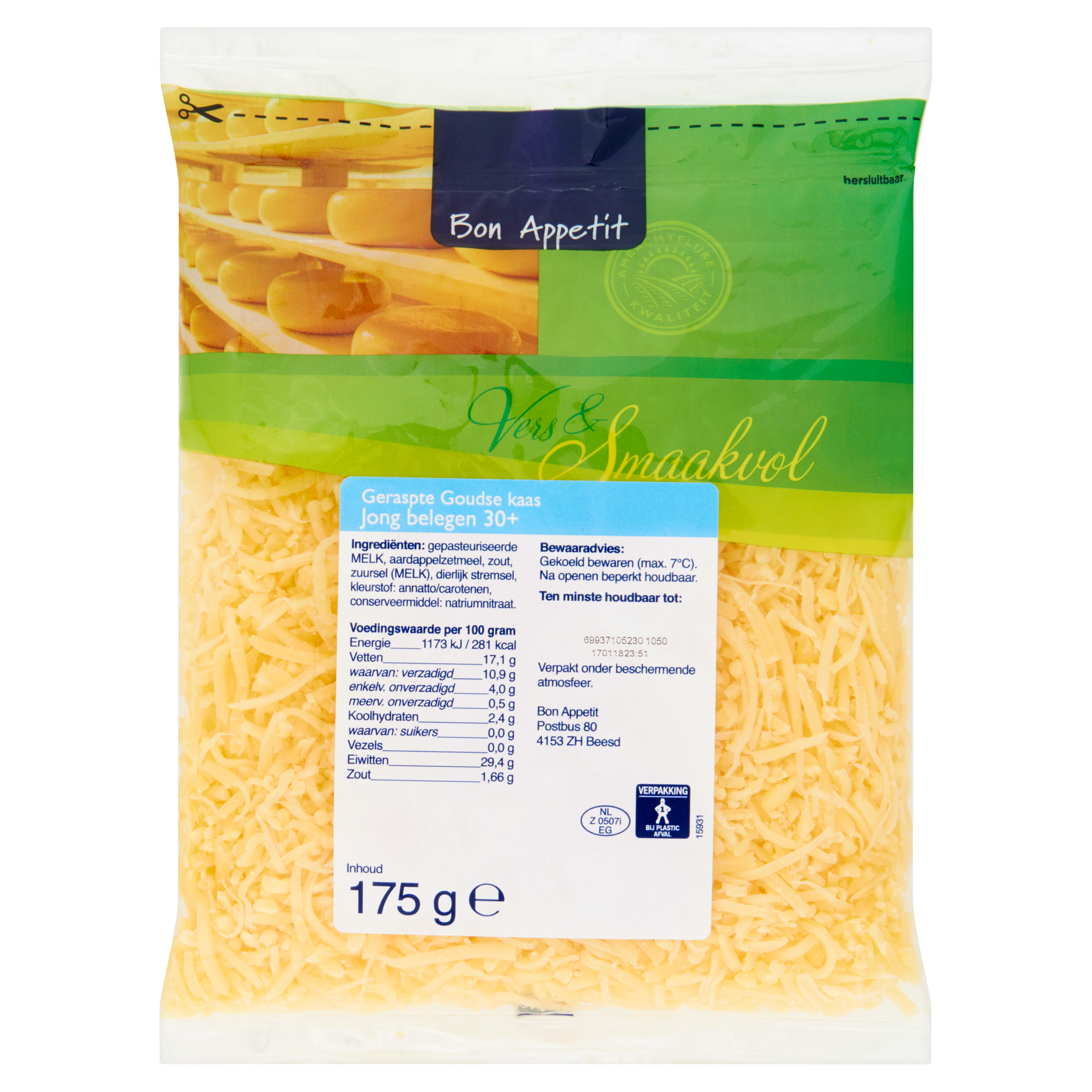 Bon Appetit Geraspte Goudse Kaas Jong Belegen 30+ 175 g